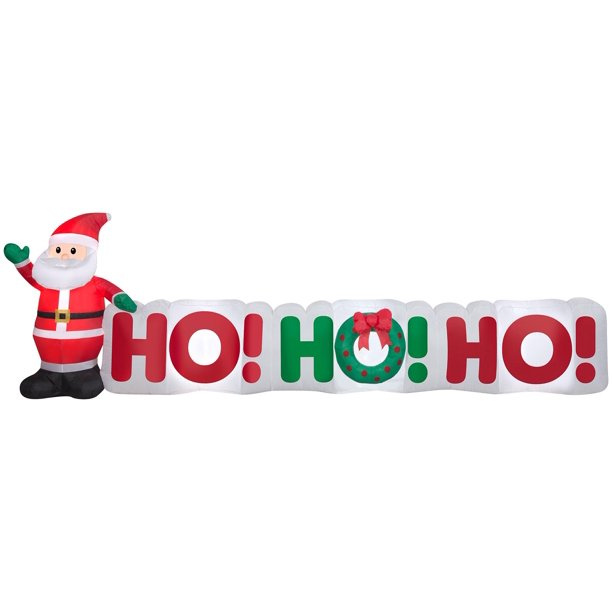 11.5 Foot Santa Ho Ho Ho Yard Sign Christmas Inflatable